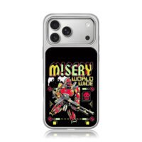 Misery worldwide combat robot skull iPhone 17 Pro Max Electroplated Silver Case1