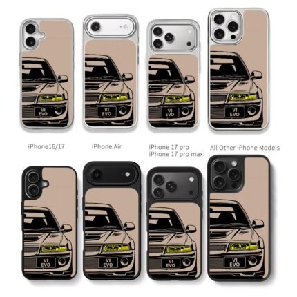 Mitsubishi EVO VI sports car art Chris Brown Phone Case Black Electroplated Silver For Iphone 11 To 17