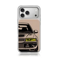 Mitsubishi EVO VI sports car art iPhone 17 Pro Max Electroplated Silver Case1