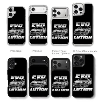 Mitsubishi Lancer Evo EVO LUTION Chris Brown Phone Case Black Electroplated Silver For Iphone 11 To 17