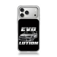Mitsubishi Lancer Evo EVO LUTION iPhone 17 Pro Max Electroplated Silver Case1