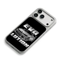 Mitsubishi Lancer Evo EVO LUTION iPhone 17 Pro Max Electroplated Silver Case2