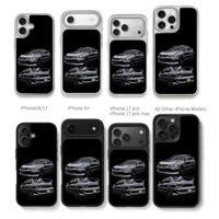 Mitsubishi Lancer EVO two views art Chris Brown Phone Case Black Electroplated Silver For Iphone 11 To 17