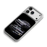 Mitsubishi Lancer EVO two views art iPhone 17 Pro Max Electroplated Silver Case2