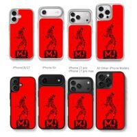 MJ The Musical lyric art dancer red Chris Brown Phone Case Black Electroplated Silver For Iphone 11 To 17