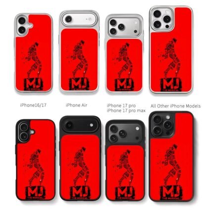MJ The Musical lyric art dancer red Chris Brown Phone Case Black Electroplated Silver For Iphone 11 To 17