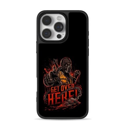 MK Scorpion Get Over Here chains iPhone 16 Pro Max Black Case