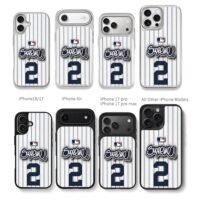MLB Supreme 2 baseball jersey Chris Brown Phone Case Black Electroplated Silver For Iphone 11 To 17