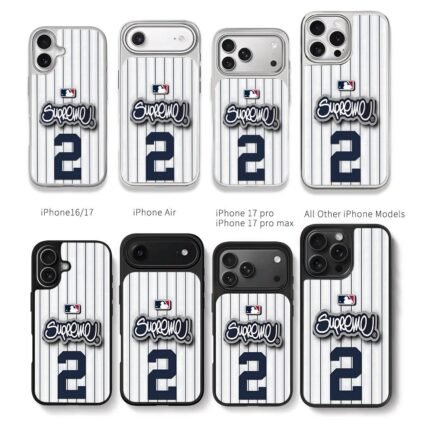 MLB Supreme 2 baseball jersey Chris Brown Phone Case Black Electroplated Silver For Iphone 11 To 17