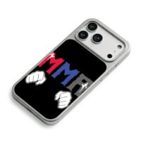 MMA fight art with fists and kicks iPhone 17 Pro Max Electroplated Silver Case2
