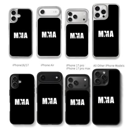 MMA with kicking fighter silhouette Chris Brown Phone Case Black Electroplated Silver For Iphone 11 To 17
