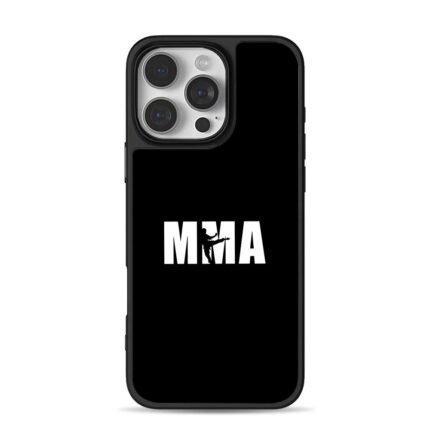 MMA with kicking fighter silhouette iPhone 16 Pro Max Black Case