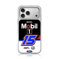 Mobil 1 Ford 15 NASCAR racing logos iPhone 17 Pro Max Electroplated Silver Case1