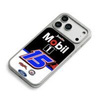 Mobil 1 Ford 15 NASCAR racing logos iPhone 17 Pro Max Electroplated Silver Case2