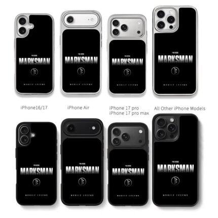 Mobile Legend Marksman bow icon Chris Brown Phone Case Black Electroplated Silver For Iphone 11 To 17