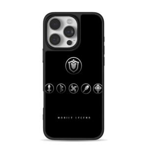 Mobile Legends icons silver black iPhone 16 Pro Max Black Case