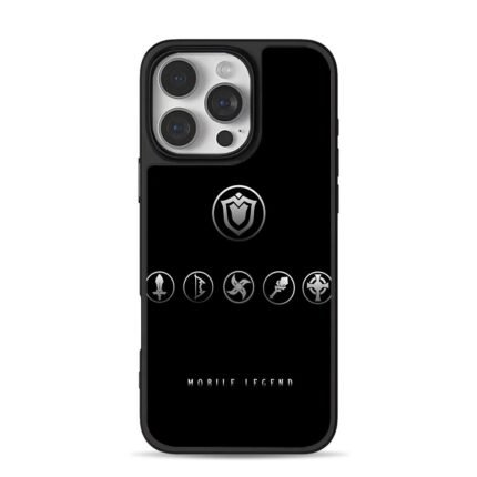 Mobile Legends icons silver black iPhone 16 Pro Max Black Case
