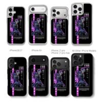 Mobile Legends Ling purple assassin Chris Brown Phone Case Black Electroplated Silver For Iphone 11 To 17