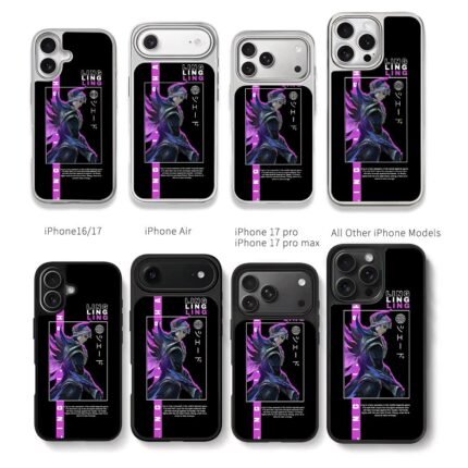 Mobile Legends Ling purple assassin Chris Brown Phone Case Black Electroplated Silver For Iphone 11 To 17
