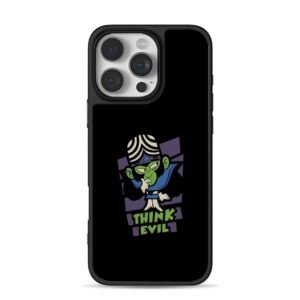 Mojo Jojo Think Evil cartoon print iPhone 16 Pro Max Black Case