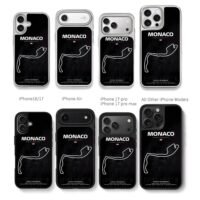 Monaco Grand Prix F1 track map Chris Brown Phone Case Black Electroplated Silver For Iphone 11 To 17