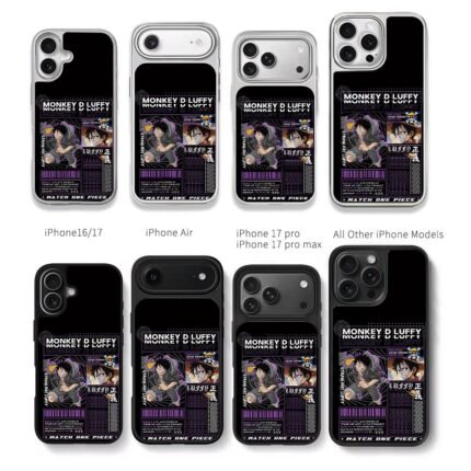 Monkey D Luffy One Piece anime art Chris Brown Phone Case Black Electroplated Silver For Iphone 11 To 17