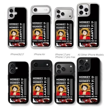 Monkey D Luffy OP Gomu Gomu no Mi Chris Brown Phone Case Black Electroplated Silver For Iphone 11 To 17