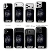 Mono lion Discipline text black Chris Brown Phone Case Black Electroplated Silver For Iphone 11 To 17