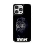 Mono lion Discipline text black iPhone 16 Pro Max Black Case