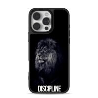 Mono lion Discipline text black iPhone 16 Pro Max Black Case