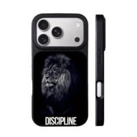 Mono lion Discipline text black iPhone 17 Pro Max Black Case