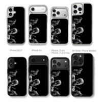 Monochrome Deadpool dual pistols Chris Brown Phone Case Black Electroplated Silver For Iphone 11 To 17