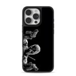 Monochrome Deadpool dual pistols iPhone 16 Pro Max Black Case