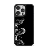 Monochrome Deadpool dual pistols iPhone 16 Pro Max Black Case