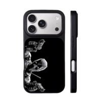Monochrome Deadpool dual pistols iPhone 17 Pro Max Black Case