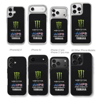 Monster AMPS Pro Circuit Yamaha Chris Brown Phone Case Black Electroplated Silver For Iphone 11 To 17