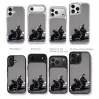 Monster Ducati racer on race track Chris Brown Phone Case Black Electroplated Silver For Iphone 11 To 17