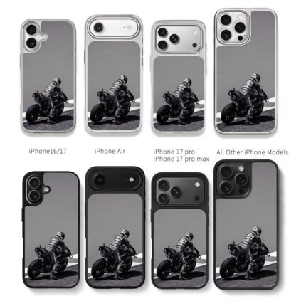 Monster Ducati racer on race track Chris Brown Phone Case Black Electroplated Silver For Iphone 11 To 17