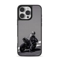 Monster Ducati racer on race track iPhone 16 Pro Max Black Case