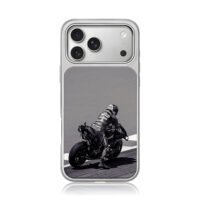 Monster Ducati racer on race track iPhone 17 Pro Max Electroplated Silver Case1