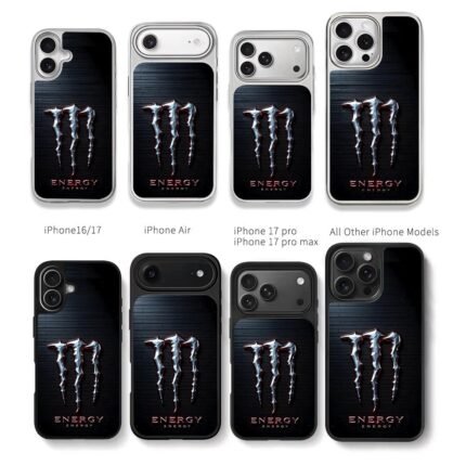 Monster Energy metallic claw logo Chris Brown Phone Case Black Electroplated Silver For Iphone 11 To 17