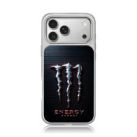 Monster Energy metallic claw logo iPhone 17 Pro Max Electroplated Silver Case1