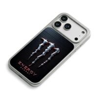 Monster Energy metallic claw logo iPhone 17 Pro Max Electroplated Silver Case2
