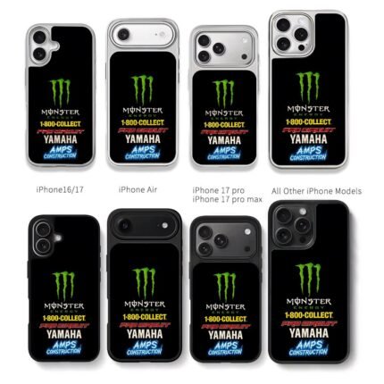 Monster Energy Yamaha Pro Circuit Chris Brown Phone Case Black Electroplated Silver For Iphone 11 To 17
