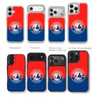Montreal Expos MLB logo red blue Chris Brown Phone Case Black Electroplated Silver For Iphone 11 To 17