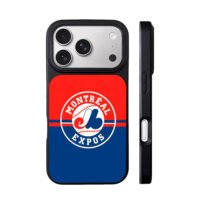 Montreal Expos MLB logo red blue iPhone 17 Pro Max Black Case