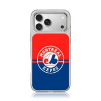 Montreal Expos MLB logo red blue iPhone 17 Pro Max Electroplated Silver Case1