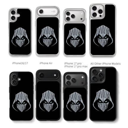 Moon Knight hooded glowing logo Chris Brown Phone Case Black Electroplated Silver For Iphone 11 To 17