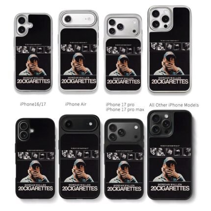 Morgan Wallen 20 Cigarettes poster Chris Brown Phone Case Black Electroplated Silver For Iphone 11 To 17