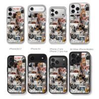 Morgan Wallen country music collage Chris Brown Phone Case Black Electroplated Silver For Iphone 11 To 17